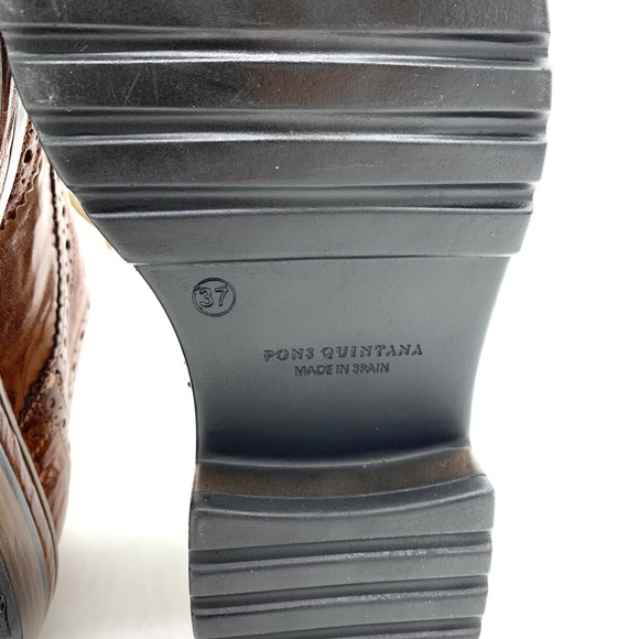 Pons Quintana Brown Leather Brogue Oxfords - Picture 9 of 12